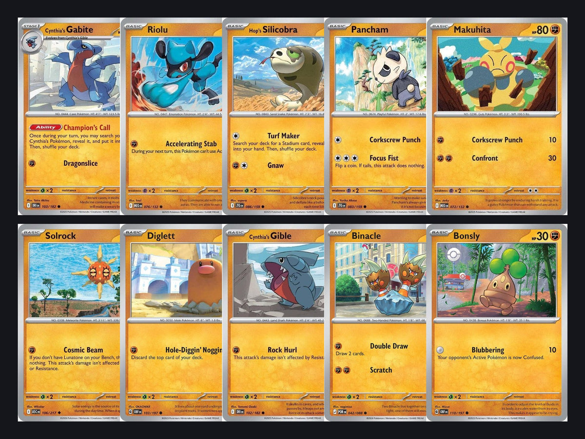 Pokémon Fighting Card Lot – 50 Cards, No Duplicates