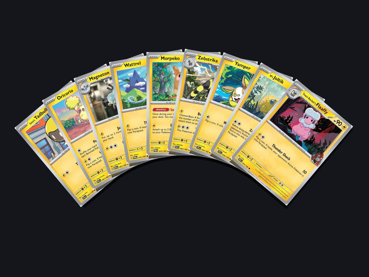 pokemon lightning card lot 50 cards no duplicates – arch view