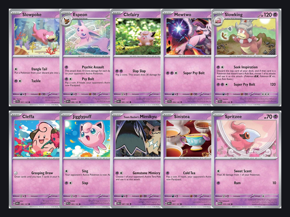 Pokémon Psychic Card Lot – 50 Cards, No Duplicates
