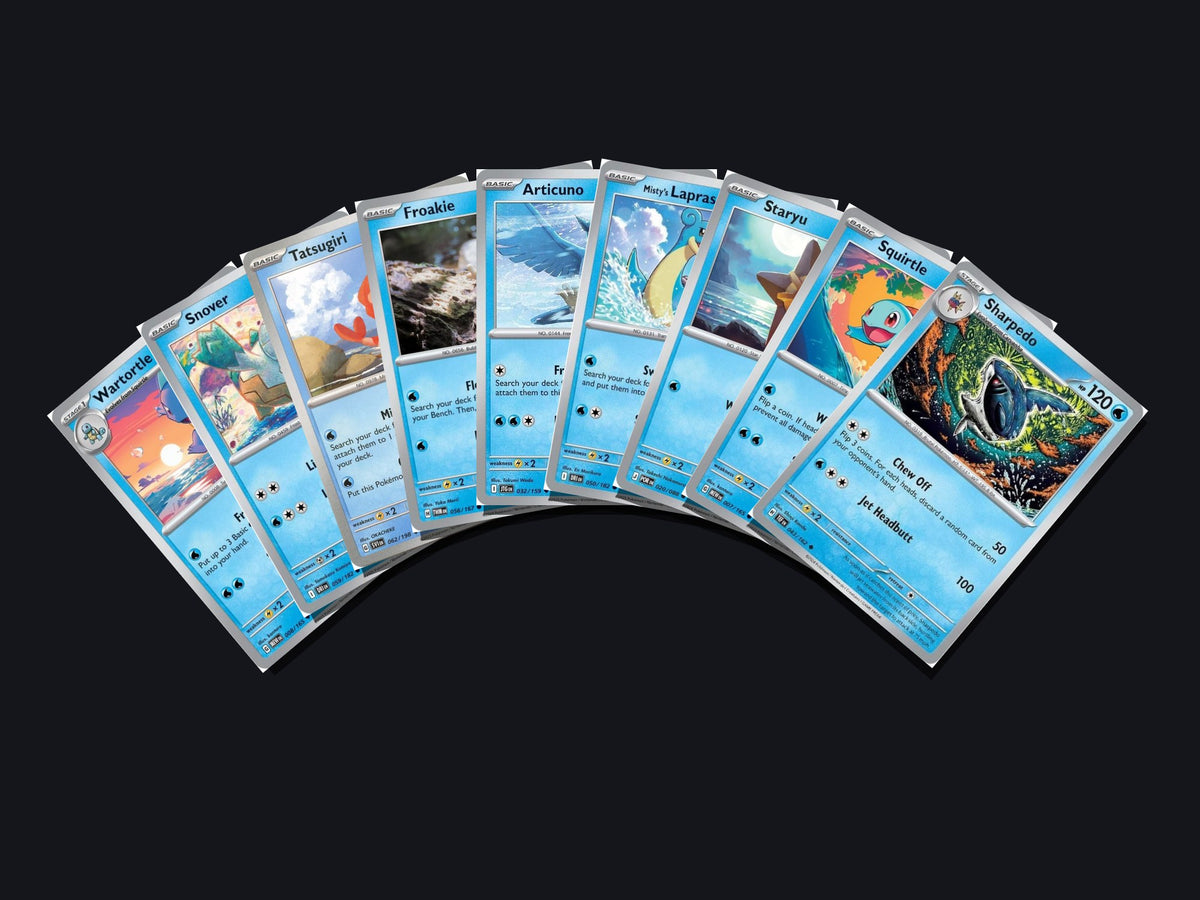 pokemon water card lot 50 cards no duplicates – arch view